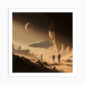 Spaceship In The Desert Art Print