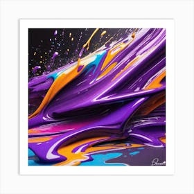 Purple waves Art Print