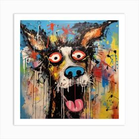 Abstract Crazy Whimsical Dog Art Print