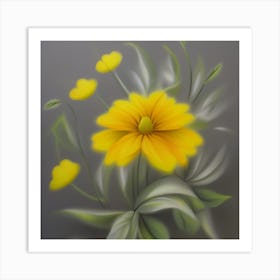 Yellow Flowers Painting Art Print