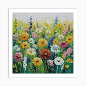 Boho Meadow Flowers Art Print