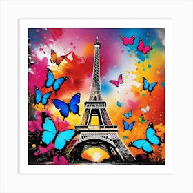 Paris With Butterflies 16 Art Print