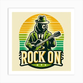 Rock On Bear Art Print