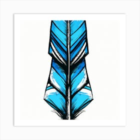 Blue Feather 1 Art Print