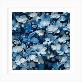 Blue Flowers Art Print