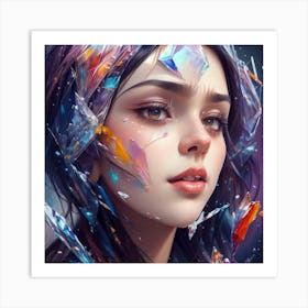 Abstract Portrait Of A Girl Art Print