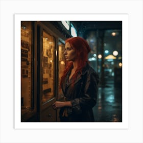 Red Haired Woman 1 Art Print