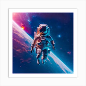 Astronaut In Space Art Print