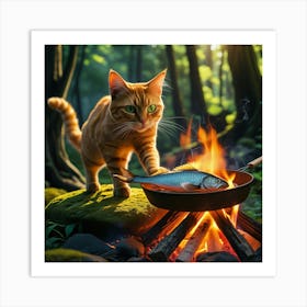 Leonardo Phoenix 10 A Vibrant Orange Tabby Cat With Bright Whi 1 Art Print