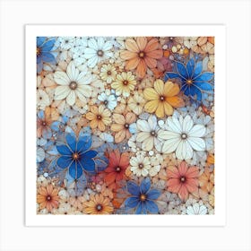 White Flowers Art Print