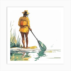 Stand Up Paddle Boarder Art Print