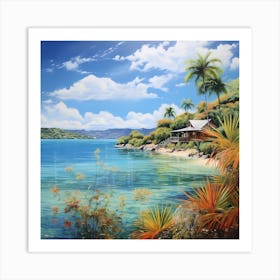 Tropical Reflections: Blissful Waters Art Print