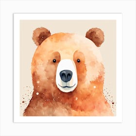 Floral Teddy Bear Nursery Illustration (4) Art Print