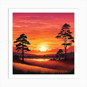 Sunset Landscape Art Print