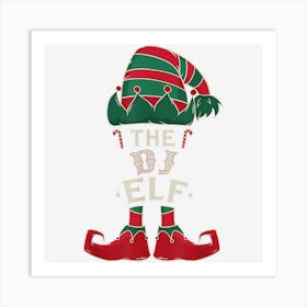 The Dj Elf Cute Ugly Christmas Sweater Family Art Print