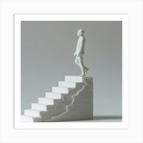 Man On Stairs 1 Art Print