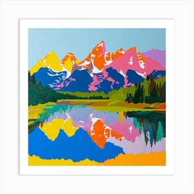 Colourful Abstract Grand Teton National Park Usa 3 Art Print