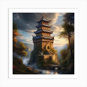 Chinese Tower 1 Art Print