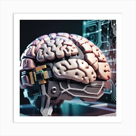 3d Rendering Of A Human Brain 4 Art Print