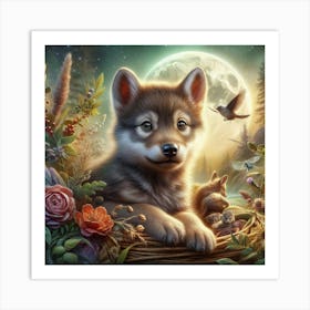 Luno the wolf cub 8 Art Print