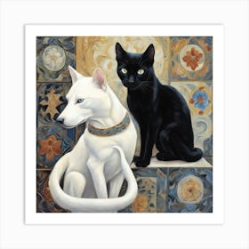 'Black Cats And White Dogs' Art Print