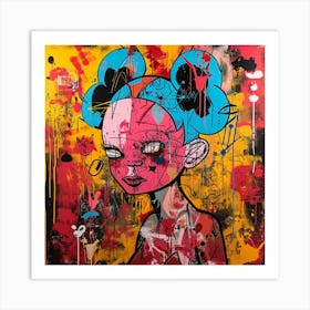 'The Girl With Blue Hair' Art Print