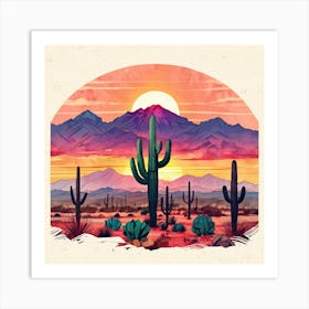 Sunset In The Desert 11 Art Print