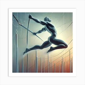 Athlete Doing Pole Vault 3 Art Print