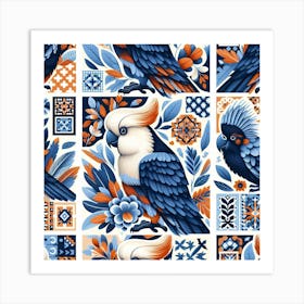 Pattern With Birds Art Print