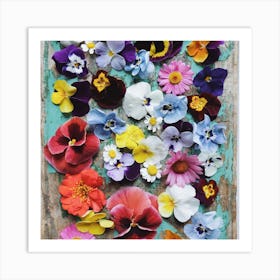 Pansies Square Art Print