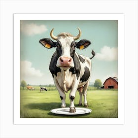 Cow On A Plate Art Print