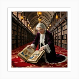 The Elderly Lady Librarian 086 Art Print