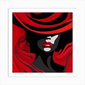 Woman In A Red Hat 6 Art Print