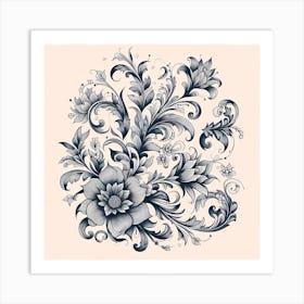 Ornate Floral Design 15 Art Print