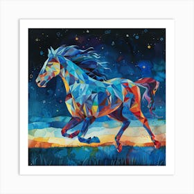 Horse At Night Art Print