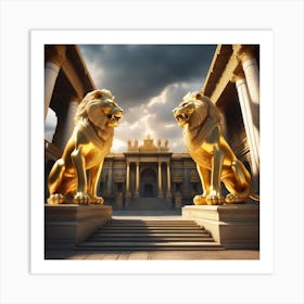 Golden Lions Art Print