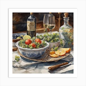 Olives And Grapes Art Print