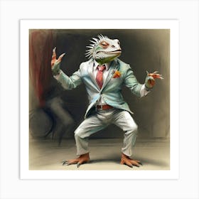 Lizard In A Suit 3 Art Print