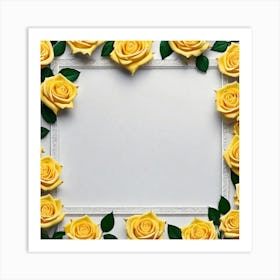 Yellow Roses Frame 4 Art Print