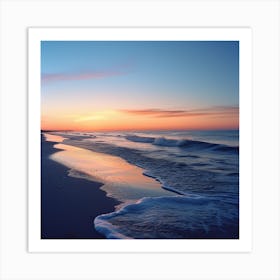 Beach Sunset and Waves Art Print