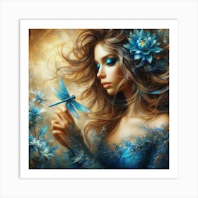 Blue Dragonfly Art Print