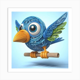 Blue Bird 3d Art Print