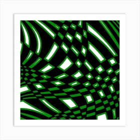 Abstract Pattern In Green And Black Art Print