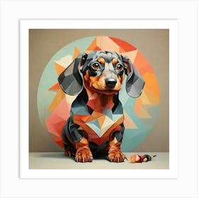 Geometric Art Dachshund Art Print