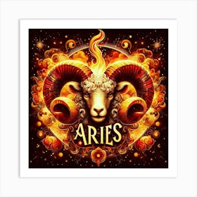 Aries Zodiac Sign, Fire Element, The Ram Art Print