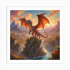 Dragon In The Mountains 2 Art Print