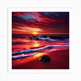 Sunset On The Beach 588 Art Print