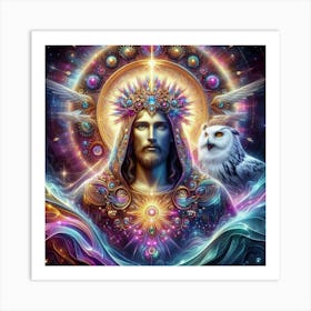 Jesus And Owl Art Print