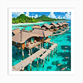 Tropical Resort In The Maldives Art Print