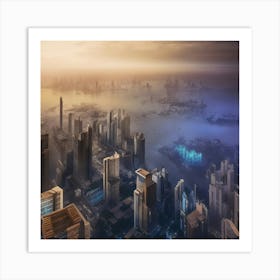 Futuristic Cityscape 1 Art Print